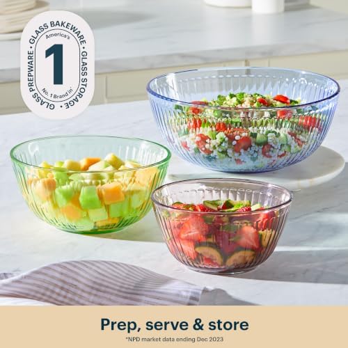 Pyrex Colors Tinted Sculpted Tinted Unlidded Small/Medium/Large Glass Mixing - Image 5