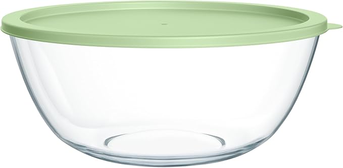 Extra Large Glass Mixing Bowls Clear Glass Salad Cooking Bowls by Quald