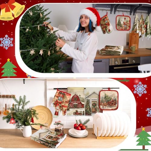 SiliFine 12 Pcs Christmas Kitchen Accessories Set Nutcracker Style