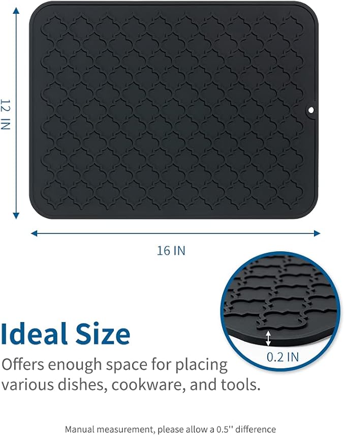 AMOAMI-Dish Drying Mats for Kitchen Counter-Silicone Dish Drying Mat-Kitchen - Image 6