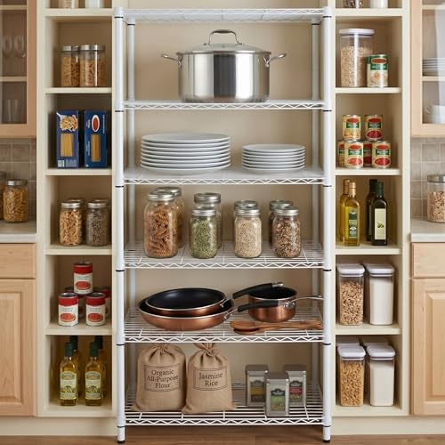 Honey-Can-Do 5-Tier White Wire Shelving Unit, 200 lb/Shelf, 36x14x72 in