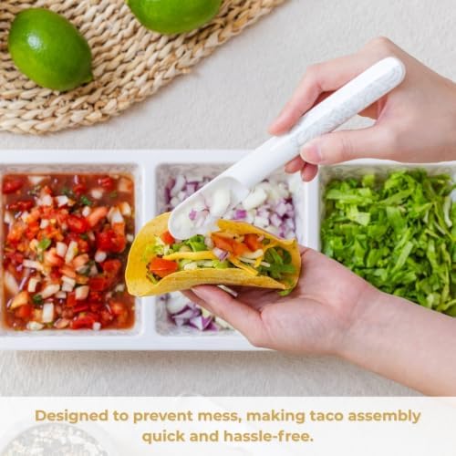 Prepara Taco Spoon, White Calavera Calm, Set of 2, 7.2'x1'