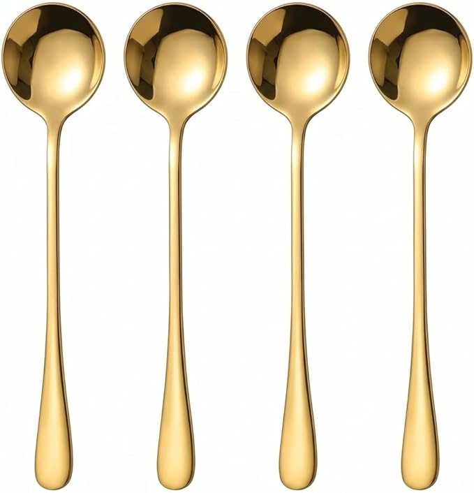 Espresso Spoons Long Handle, Round Tip Demitasse Spoon by CiiVii