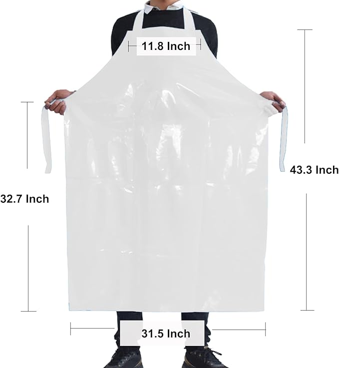 ELEBOX Waterproof Oil Proof Bib Apron Utility Apron Chemical Resistant Apron - Image 3