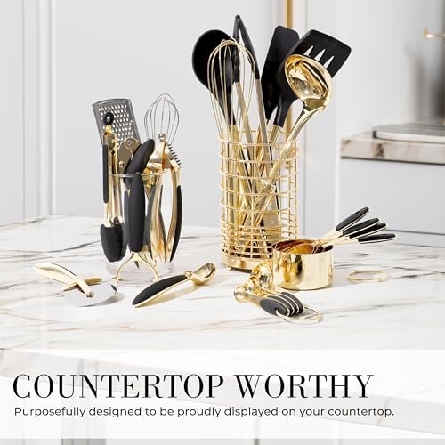 Styled Settings Black and Gold Kitchen Utensils Set, 23-Piece