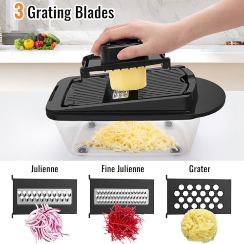 8-Blade Cook Tool & Gadget Sets, Egg Slicer Chopper Grater Set, Black