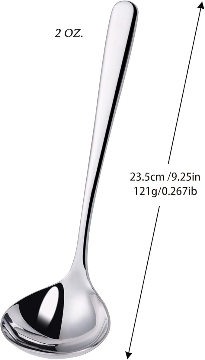 2 oz. Soup Ladles SUS304 Stainless Steel Gravy Ladle - Image 3