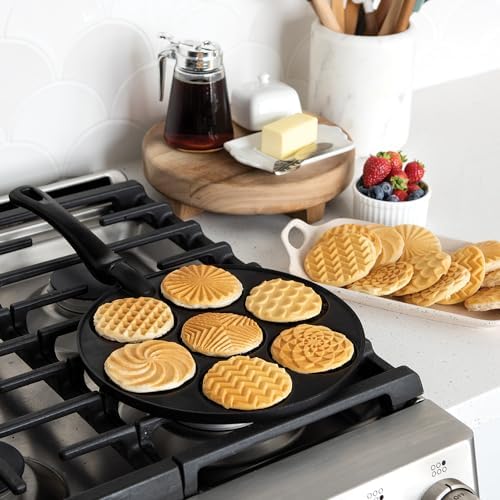 Nordic Ware Nonstick Pancake Pan, Heavy Aluminum, 7 Round Cups, For Gas, Electric, Ceramic Stovetops, Made in USA
