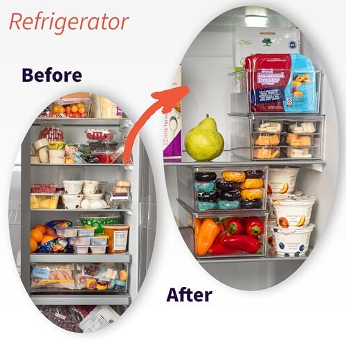 ClearSpace Pantry Organizer Storage Bin with Divider & Lid, 2 Pack