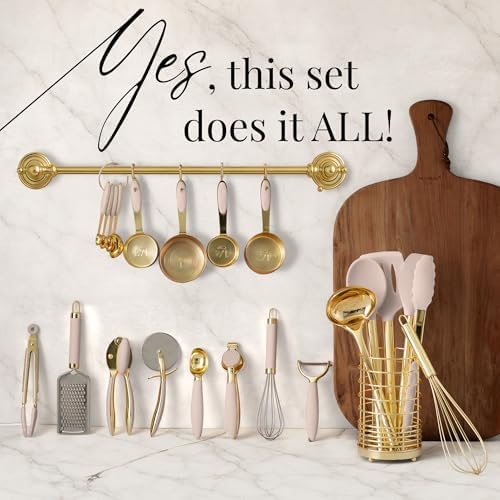 Styled Settings Beige and Gold Utensils Set, 23-Piece