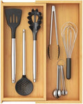 Lifewit Bamboo Utensil Organizer for Kitchen Drawer, Cooking Utensil Tray