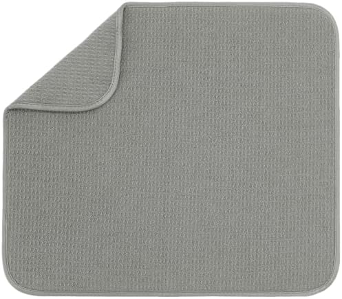 S&T INC. Dish Drying Mat, 16" x 18", Large, Grey