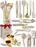 Styled Settings Beige and Gold Utensils Set, 23-Piece
