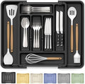 Caperci Large Silverware Organizer Tray for Kitchen Drawer Utensils Thicker