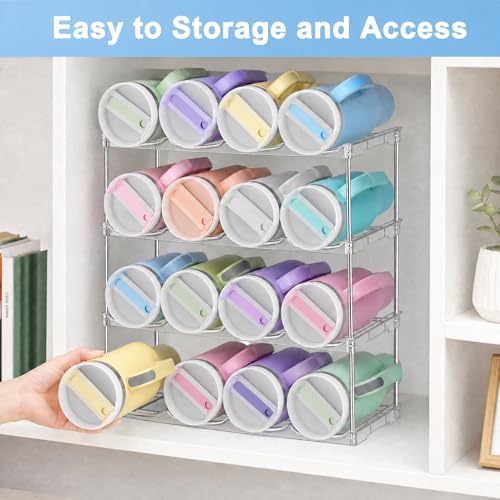 Stackable Water Bottle Organizer for Cabinet for Stanley 40 oz Tumbler