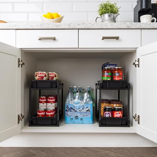 IRIS USA Under Sink Organizer, 4 Pack, Pull Out Storage Drawers