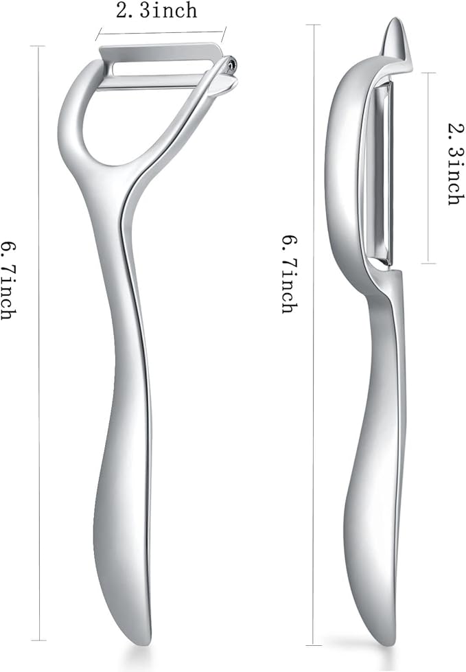 Set of 2 Stainless Steel Vegetable Peeler, Y-Shaped and I-Shaped Stainless - Image 2
