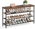 VASAGLE 4-Tier Shoe Rack, 15-18 Pairs, Steel Frame