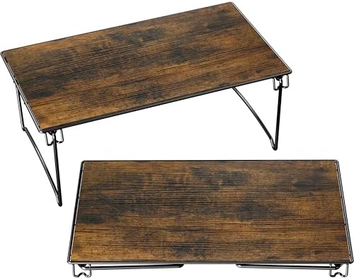 Deco Brothers Stackable Cabinet Shelf, 2 Pack, Rustic Brown