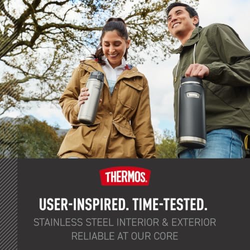 THERMOS ICON SERIES, Stainless Steel Water Bottle with Spout - 24 Ounce, White - Vacuum Insulated Water Bottle with Lid