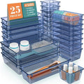 25 PCS Drawer Organizer Set, 5 Size Bathroom and kitchen organizer Trays