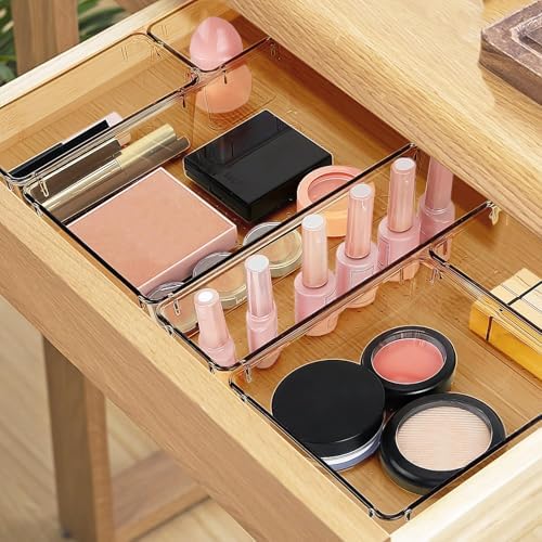13 PCS Drawer Organizer Set, 5 Size Bathroom and kitchen organizer Trays