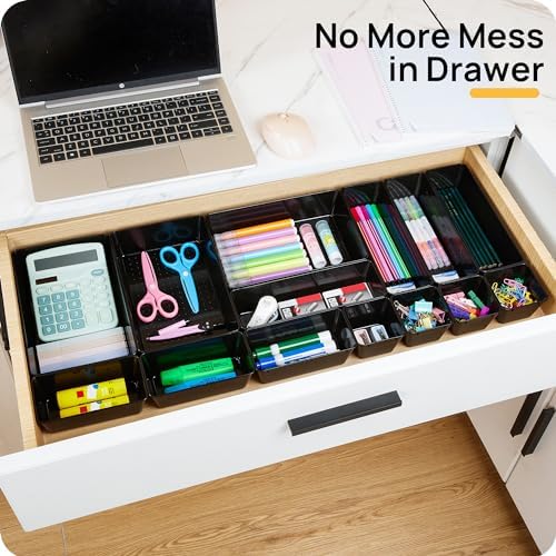 Vtopmart 25 Pack Plastic Drawer Organizers with Non-slip Rubber Pads