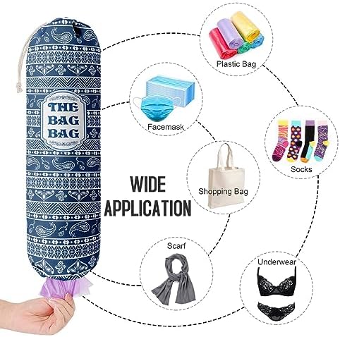 Rustic Grocery Bag Holder & Organizer - Wall Mount Plastic Bag Storage Dispenser - Kitchen Gift for Women, Family & Friends (B-8)