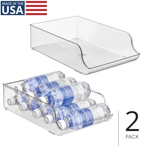 iDesign Plastic Water Bottle Organizer, Clear, 2-Pack