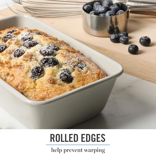 Martha Stewart Carbon Steel Nonstick 9 Inch Loaf Pan | Cool Gray | Deep Shape | Warp-Resistant | Pack of 6
