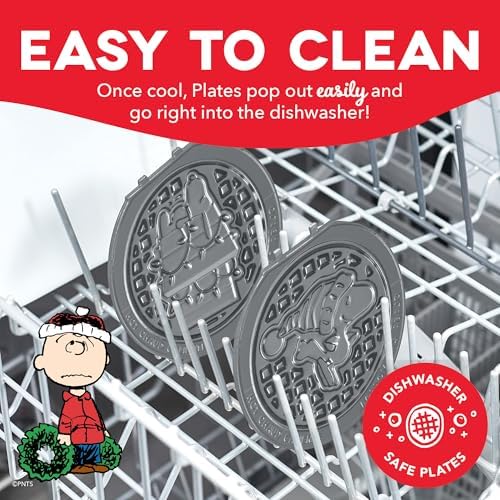 Peanuts x Dash Snoopy Holiday MultiMaker Mini Waffle Maker, Ceramic, Red