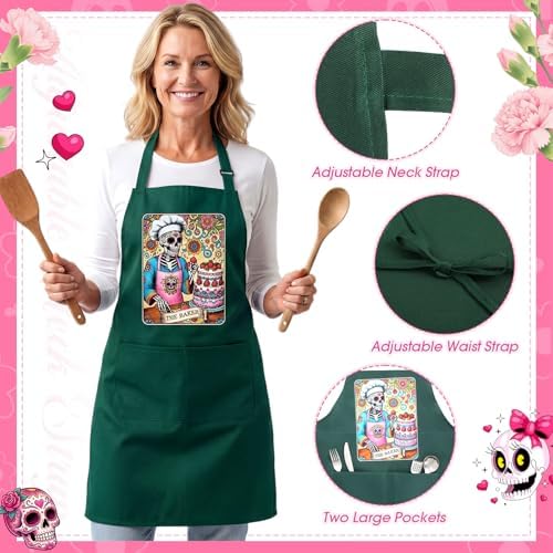 4 Pcs Halloween Aprons with Pockets for Men Women