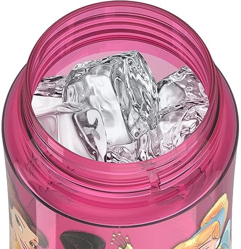 THERMOS FUNTAINER 16oz Plastic Bottle with Spout Lid, Princess
