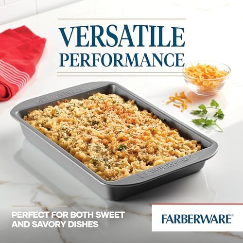 Farberware Nonstick Bakeware 9-Inch x 13-Inch Rectangular Cake Pan, Gray