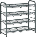SONGMICS 4-Tier Stackable Metal Shoe Rack, Holds Up to 16 Pairs of Shoes