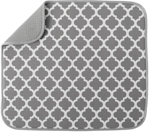 S&T INC. Dish Drying Mat, 16" x 18", Large, Trellis