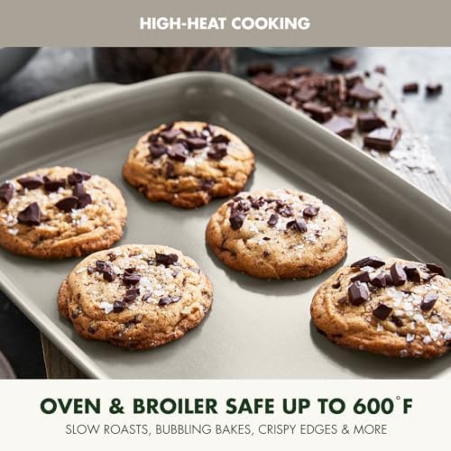 GreenPan Premiere Ovenware Healthy Ceramic Nonstick 13" x 9" Quarter Sheet Baking Pan, PFAS-Free, Warp-Free Bakeware, Durable Quick Heating, Oven & Broiler Safe to 600F, Dishwasher Safe, Taupe