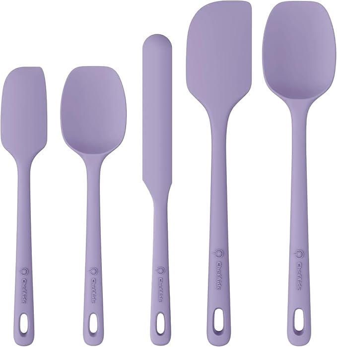 ChefAide 5 Pieces Silicone Spatula Set, Food Grade Rubber Spatula, Upgrade by ChefAide
