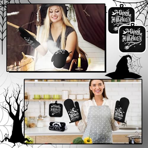 Fanfanwin 10 Pcs Halloween Kitchen Decor Accessories Set Witch Style