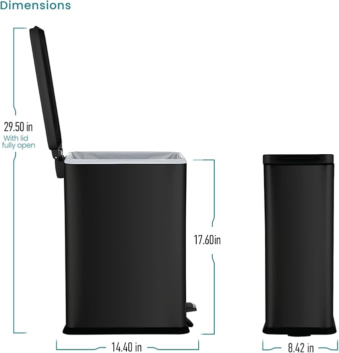 Home Zone Living 4 Gallon Slim Kitchen Trash Can - Image 7
