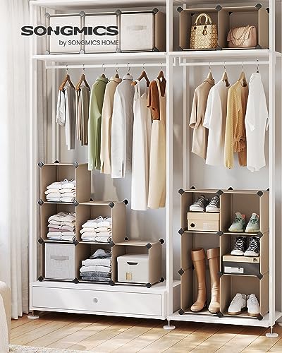 SONGMICS 16 Cube Storage Organizer，Plastic stackable cube shelf