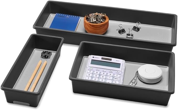 madesmart 3 Bin Drawer Organizer Set, Office & Bathroom, Organizer - Image 6