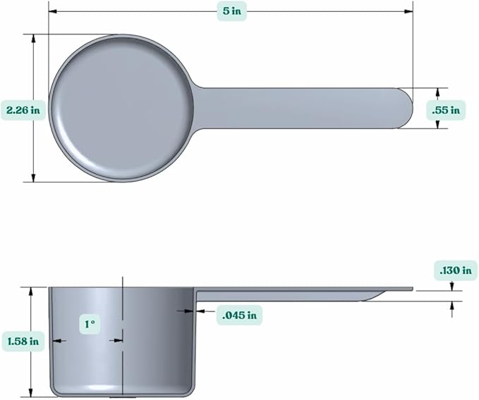 3/8 Cup Long Handle Plastic Measuring Scoop - Image 2