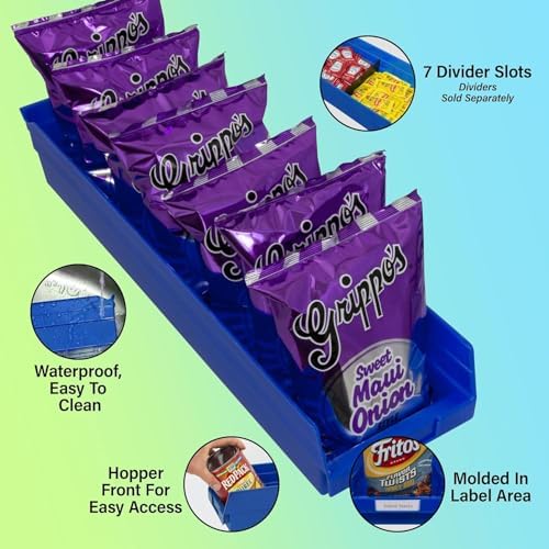 Akro-Mils 30164 Heavy Duty Plastic Shelf Bins, 24"x 6.5"x 4", Blue, 6-Pk