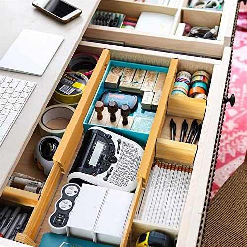 ANTOWIN 4 Pcs Expandable Bamboo Drawer Dividers, Fits 17.6-21.6" Drawers