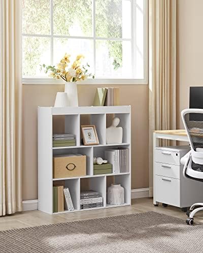 VASAGLE Bookshelf, 8 Cubes Storage Organizer, 35.4 x 11 x 39.4 Inches