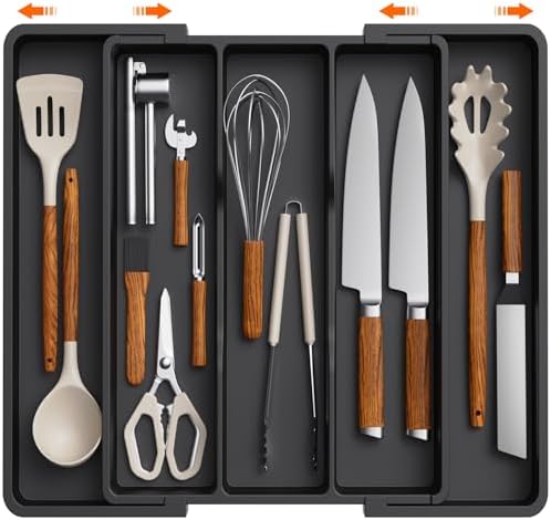 Lifewit Utensil Organizer for Kitchen Drawers, Expandable Utensil Tray