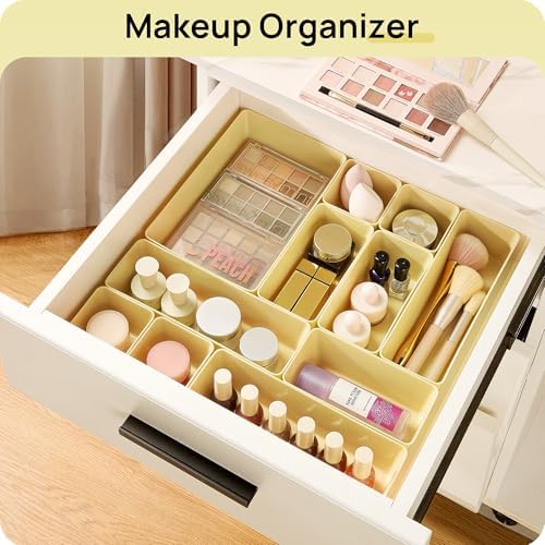 Vtopmart 25 Pack Plastic Drawer Organizers with Anti-slip Rubber Pads