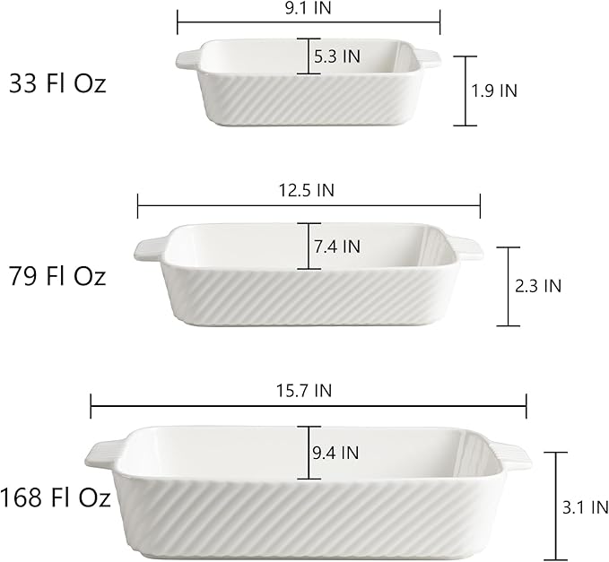 Sweejar Ceramic Baking Dish Set, Cake Baking Dish - Image 3