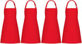 Jubatus 4 Pack Bib Aprons with 2 Pockets Cooking Chef Kitchen Apron by Jubatus